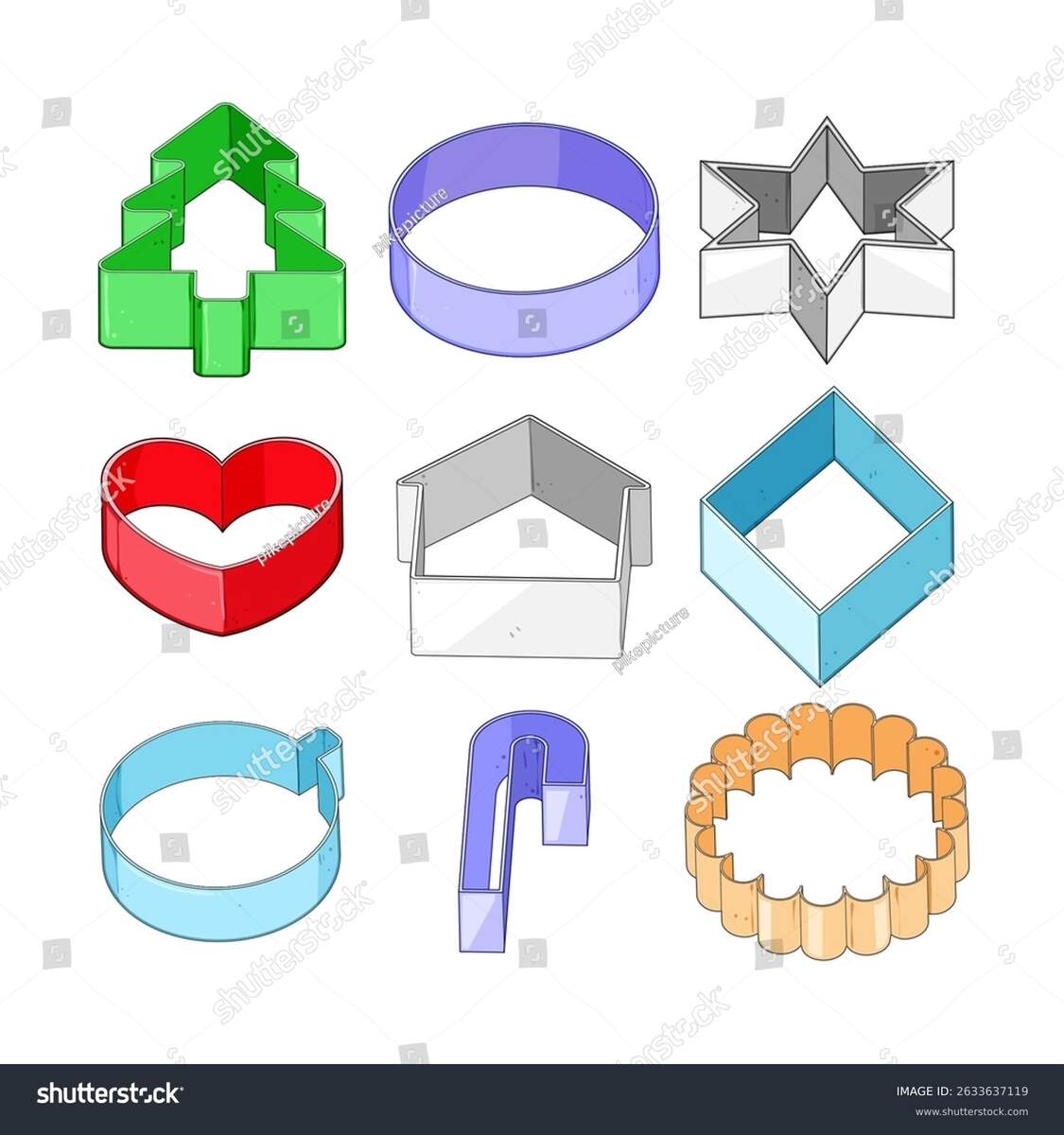Cookie Cutter Set Cartoon Shapes Dough Stock Vector Royalty Free 2633637119 Shutterstock Cookie Cutter Set Cartoon Shapes Dough Stock Vector Royalty Free 2633637119 Shutterstock
