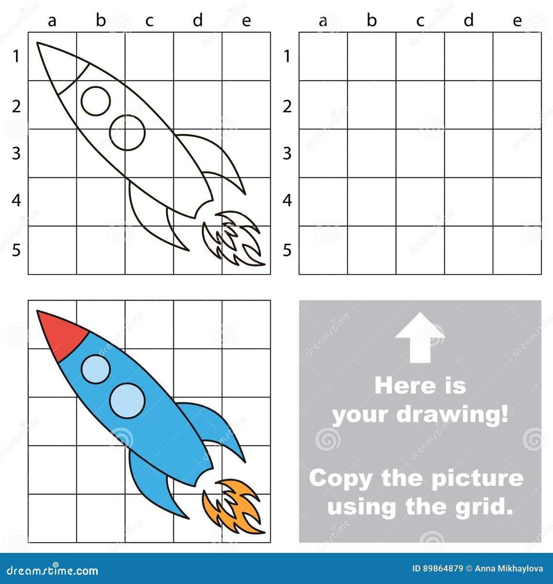 Copy The Image Using Grid Rocket Stock Vector Illustration Of Cute Child 89864879 Copy The Image Using Grid Cherry Stock Vector Illustration Of Grid Education 75235824