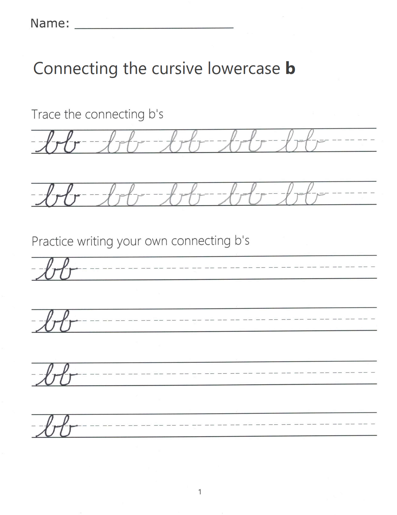 Cursive B How To Write A Lowercase B In Cursive