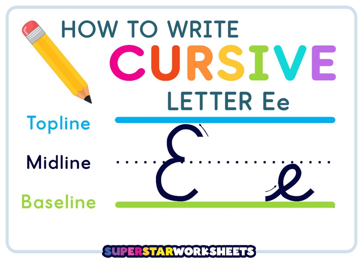 Cursive E Superstar Worksheets Cursive E Superstar Worksheets