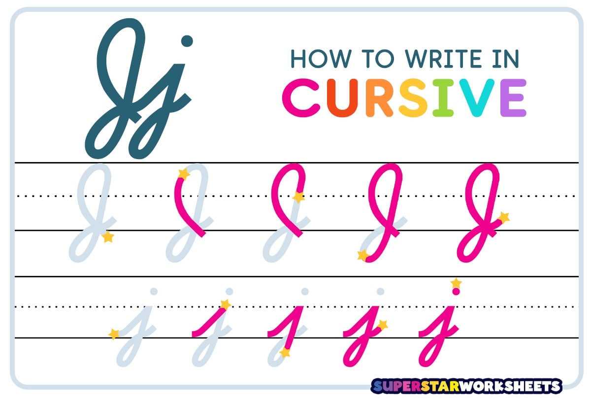 Cursive J Superstar Worksheets