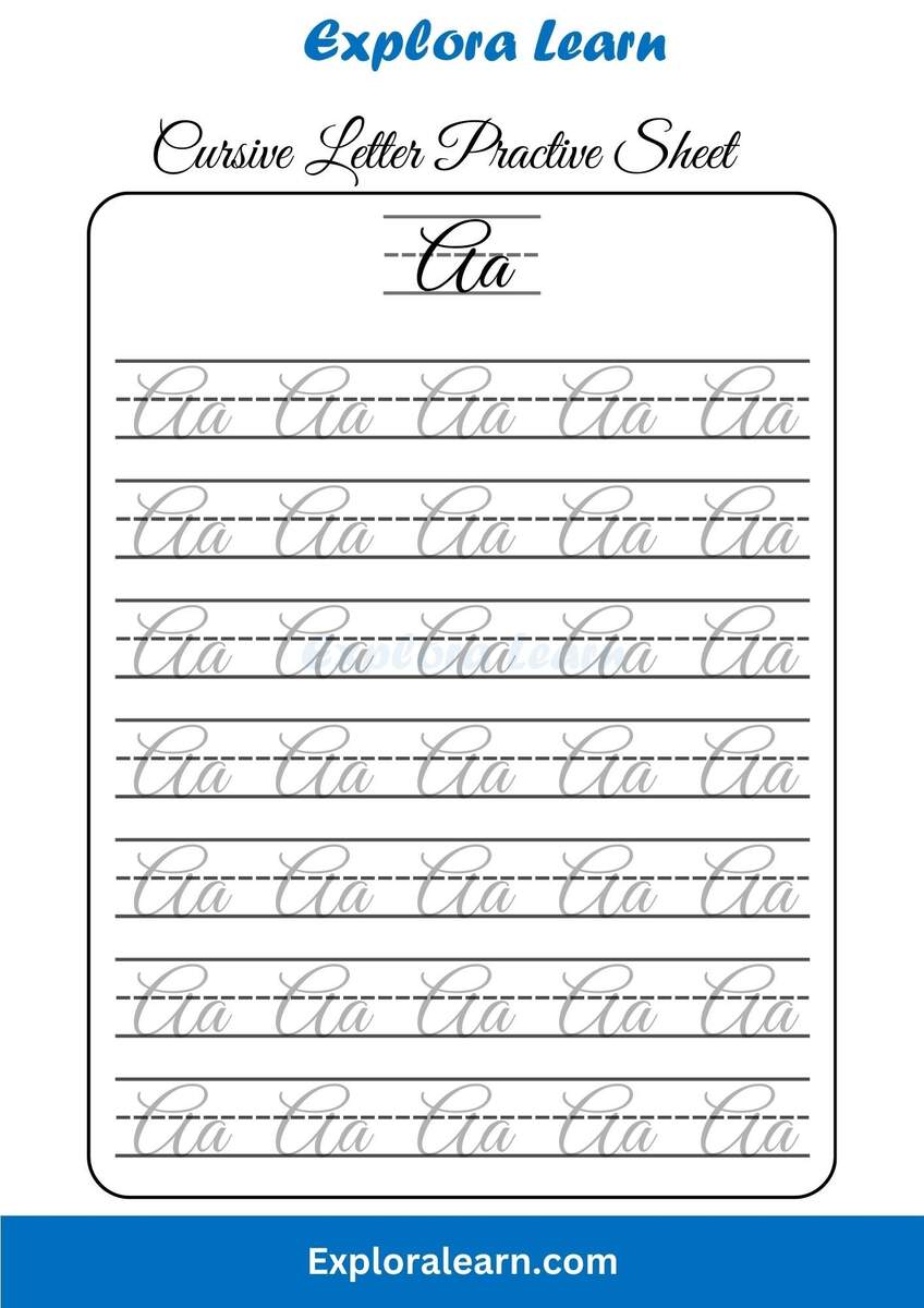 Cursive Letters Handwriting Worksheet Age 2 To 6 Years
