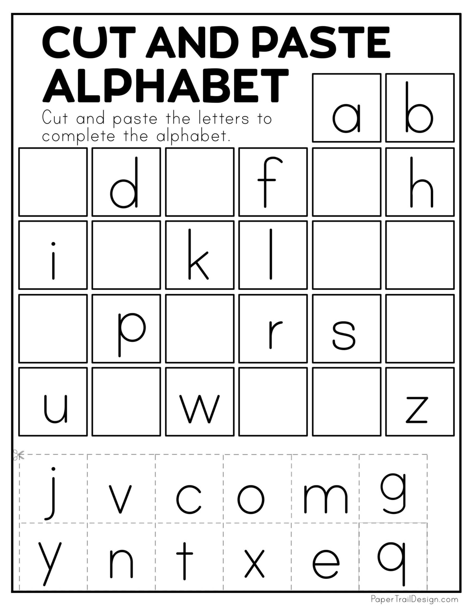 Alphabet Cut And Paste Worksheets Lowercase Letters Made By Teachers