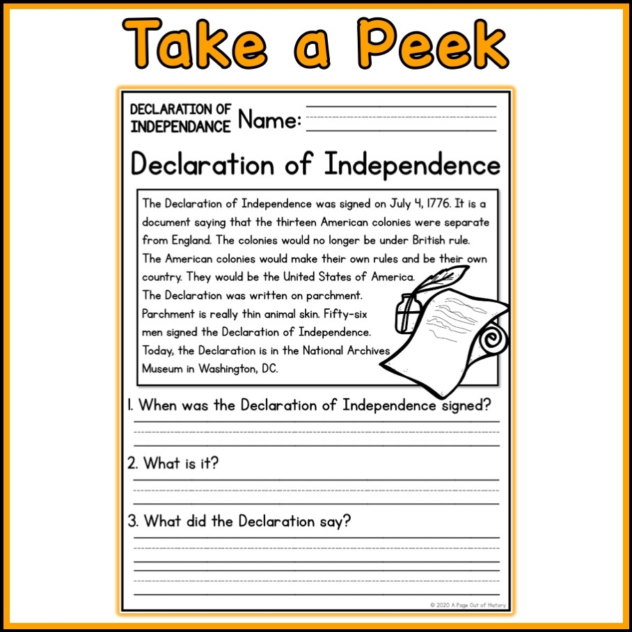 Fun Declaration Of Independence Facts Coloring Pages Kids Activities Blog