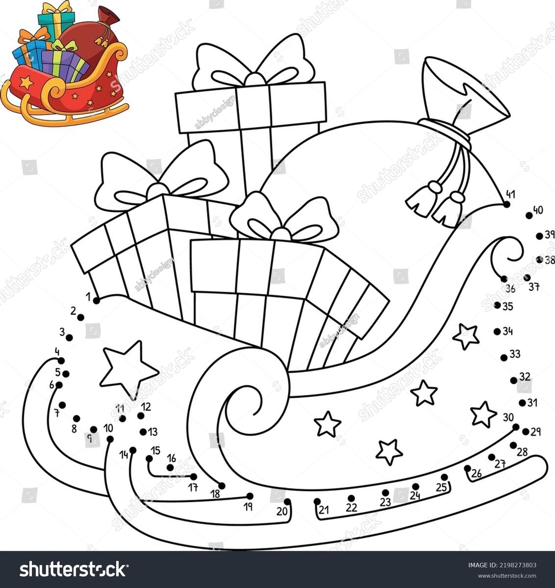 Dot Dot Christmas Sleigh Isolated Coloring Stock Vector Royalty Free 2198273803 Shutterstock Dot To Dot Christmas Santa Sleigh Coloring Page Stock Vector Illustration Of Coloring December 255325421