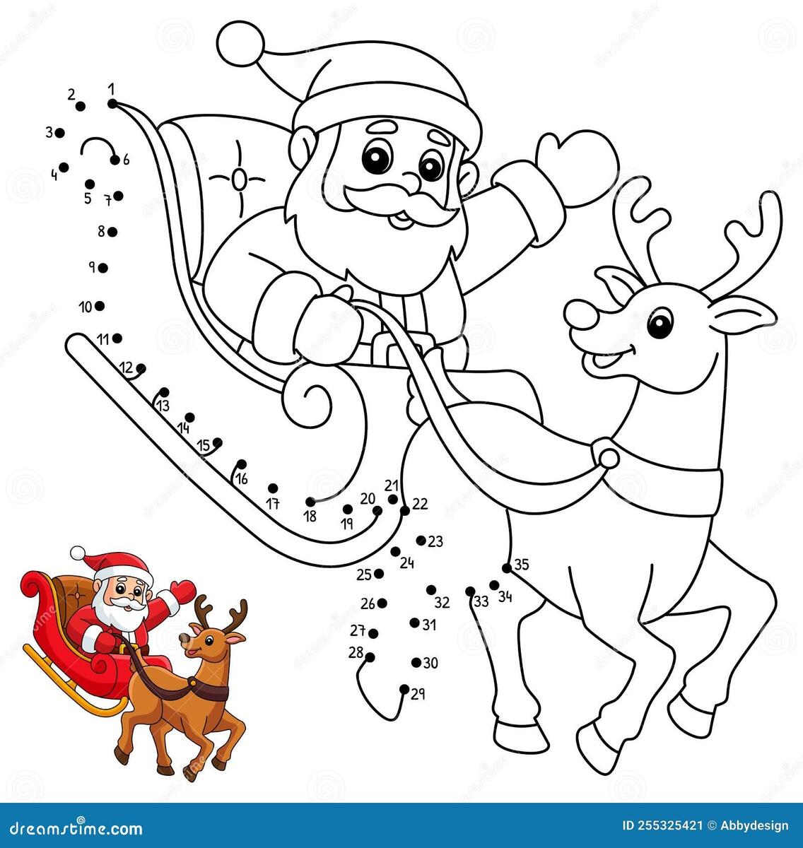Dot To Dot Christmas Santa Sleigh Coloring Page Stock Vector Illustration Of Coloring December 255325421 Dot To Dot Christmas Santa Sleigh Coloring Page Stock Vector Illustration Of Coloring December 255325421