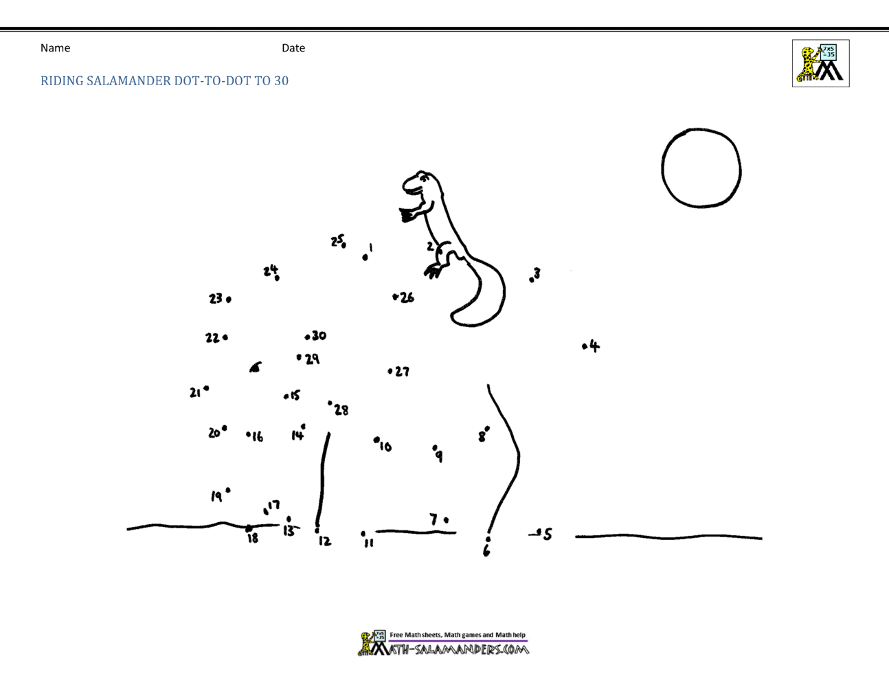 Dot To Dot Printable Up To 30