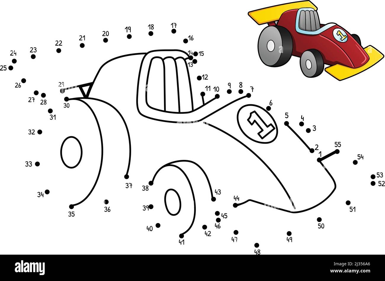 Dot To Dot Race Car Isolated Coloring Page Stock Vector Image Art Alamy Dot Dot Police Car Isolated Coloring Stock Vector Royalty Free 2142988433 Shutterstock