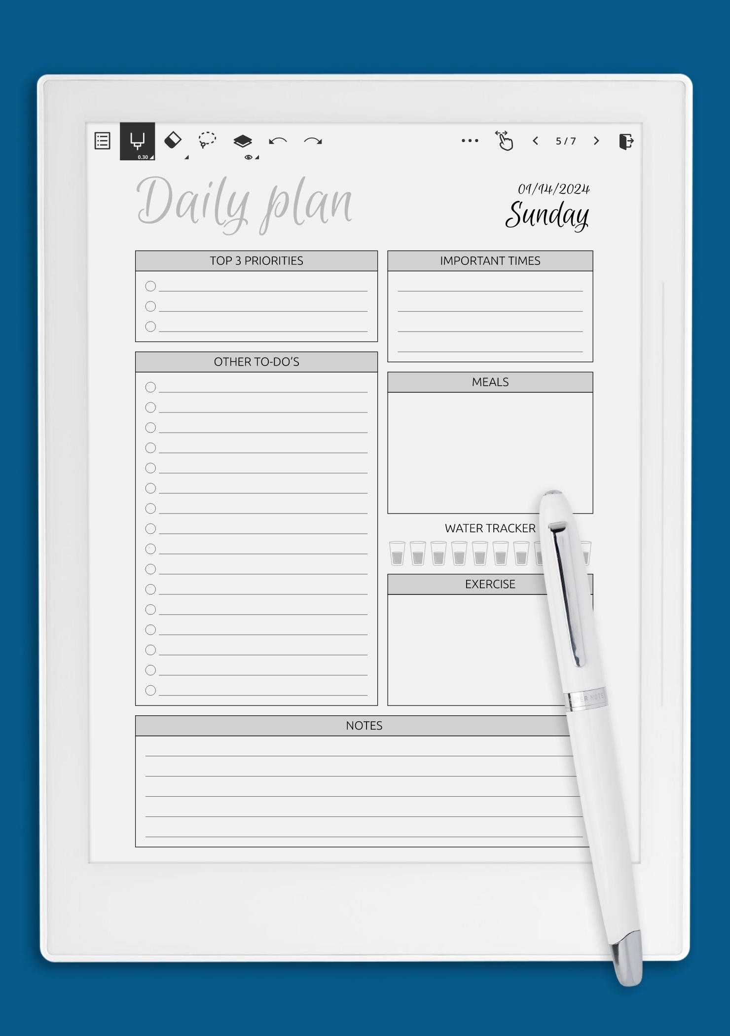 Download Printable Dated Daily Planner With To Do List PDF