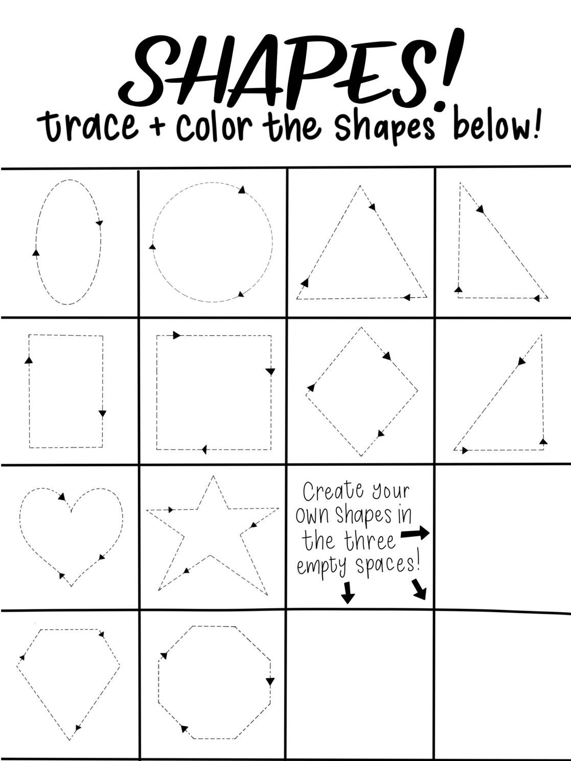 Shapes Practice Worksheets Gift Of Curiosity