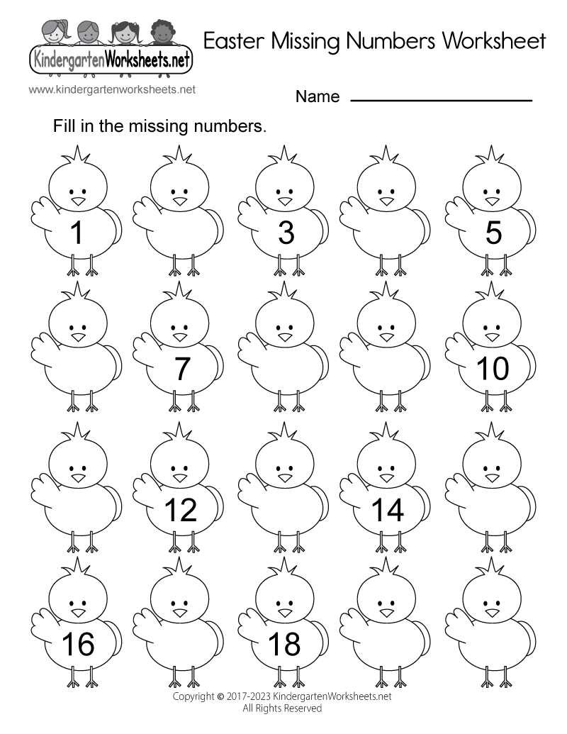 Easter Missing Numbers Worksheet Free Printable Digital PDF Kindergarten Math Worksheets Missing Numbers 1 To 100 Printable Sheet For Preschool Kids Activity To Learn Basic Mathematics Skills Stock Vector Image Art Alamy