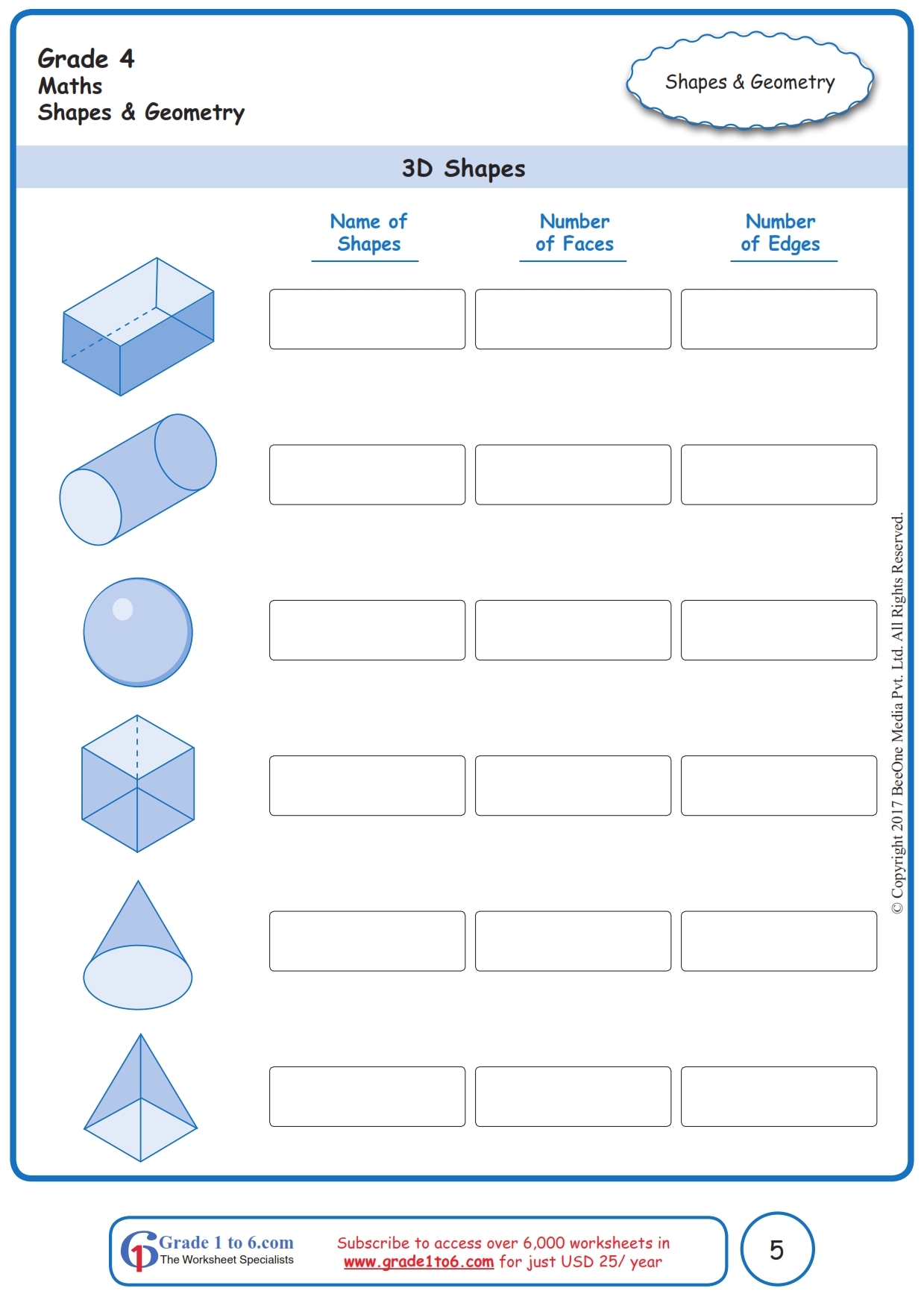Edges Vertices Worksheets Www Grade1to6