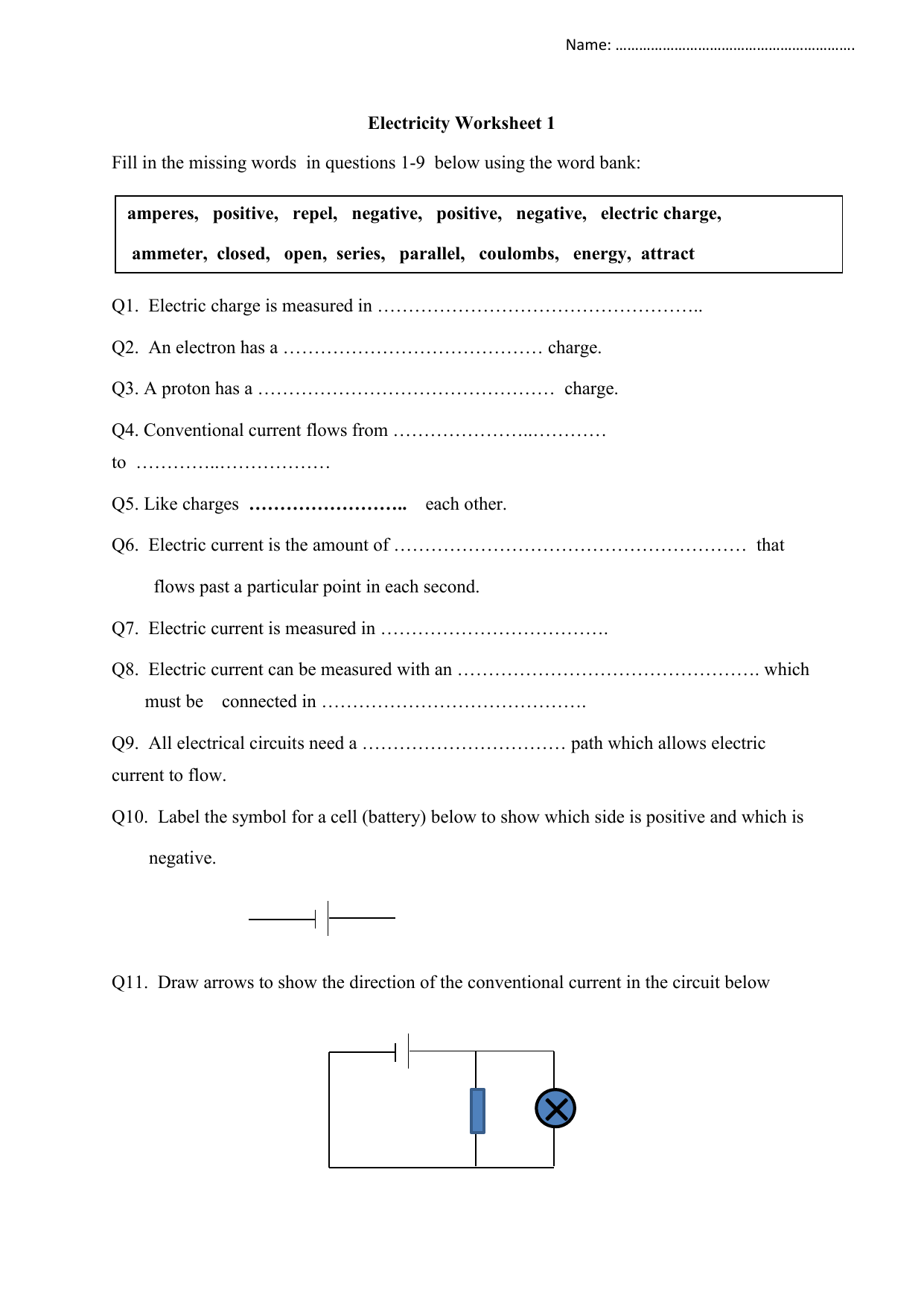 Electric Power Worksheet Understanding Watts And Current Calculations Studocu