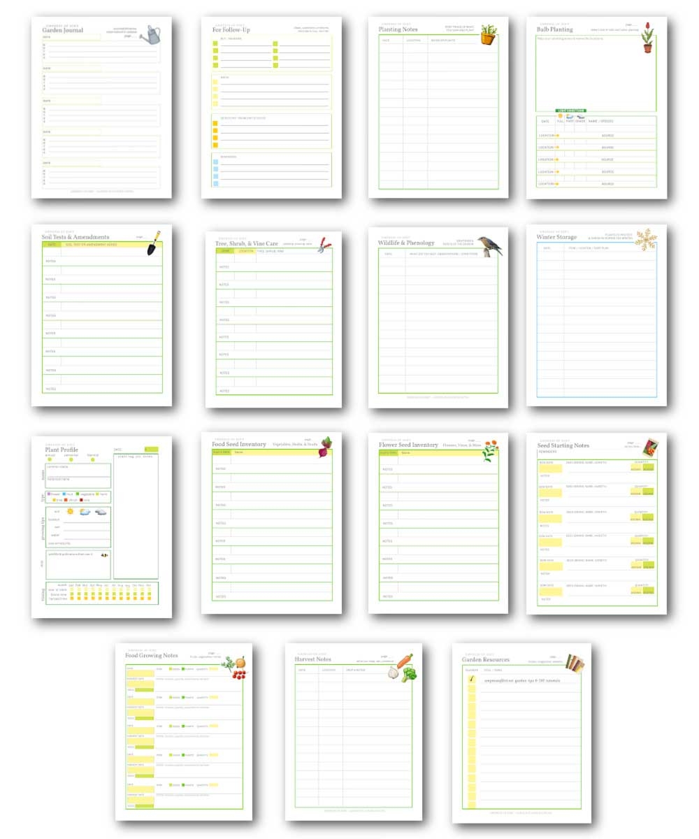 Empress Of Dirt Printable Garden Planner Notes