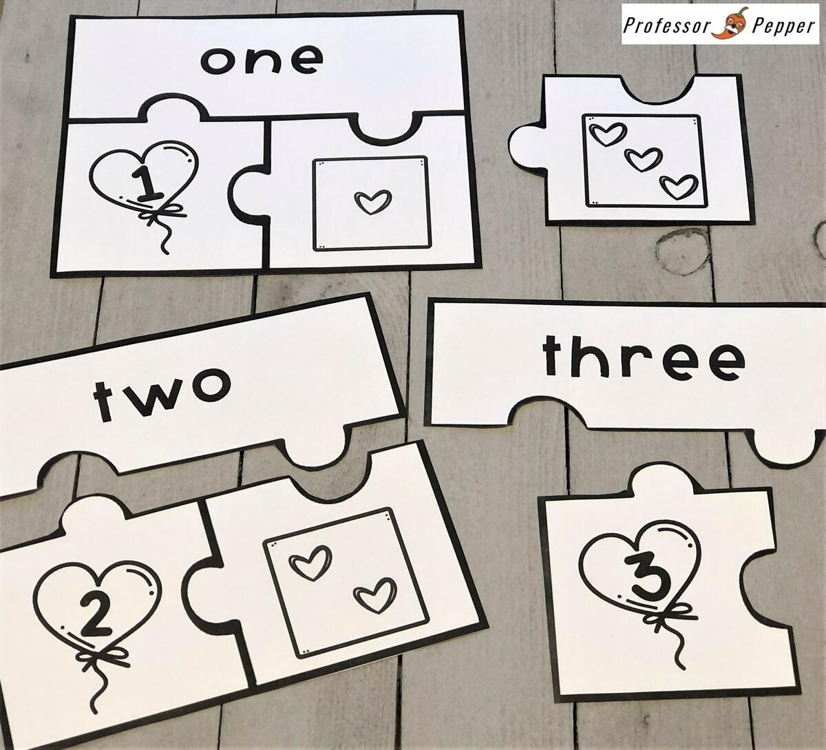 ENGLISH Free Numbers Hearts Puzzles Made By Teachers