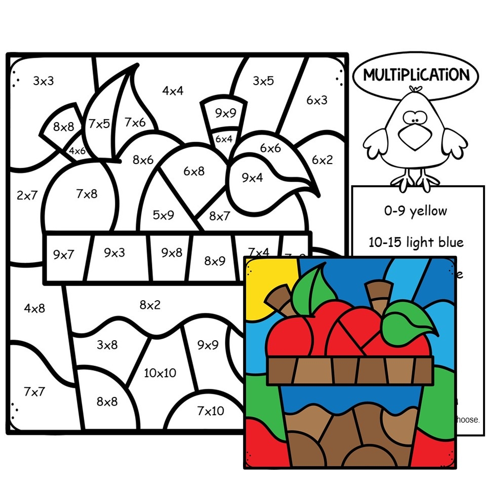 Fall Multiplication Color By Number Made By Teachers Fall Multiplication Color By Number Made By Teachers