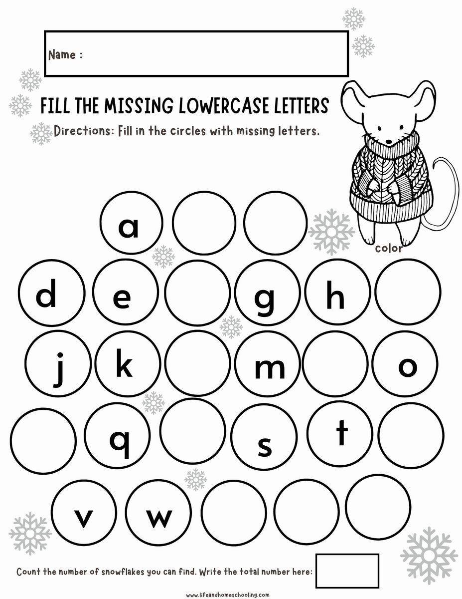 Fill The Missing Alphabet winter themed Made By Teachers