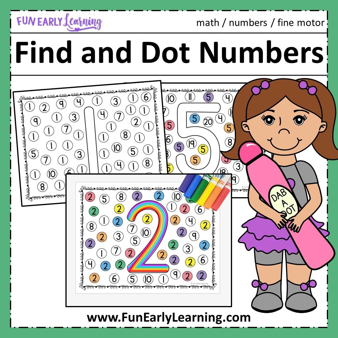 Find And Dot Matching Numbers Fun Early Learning