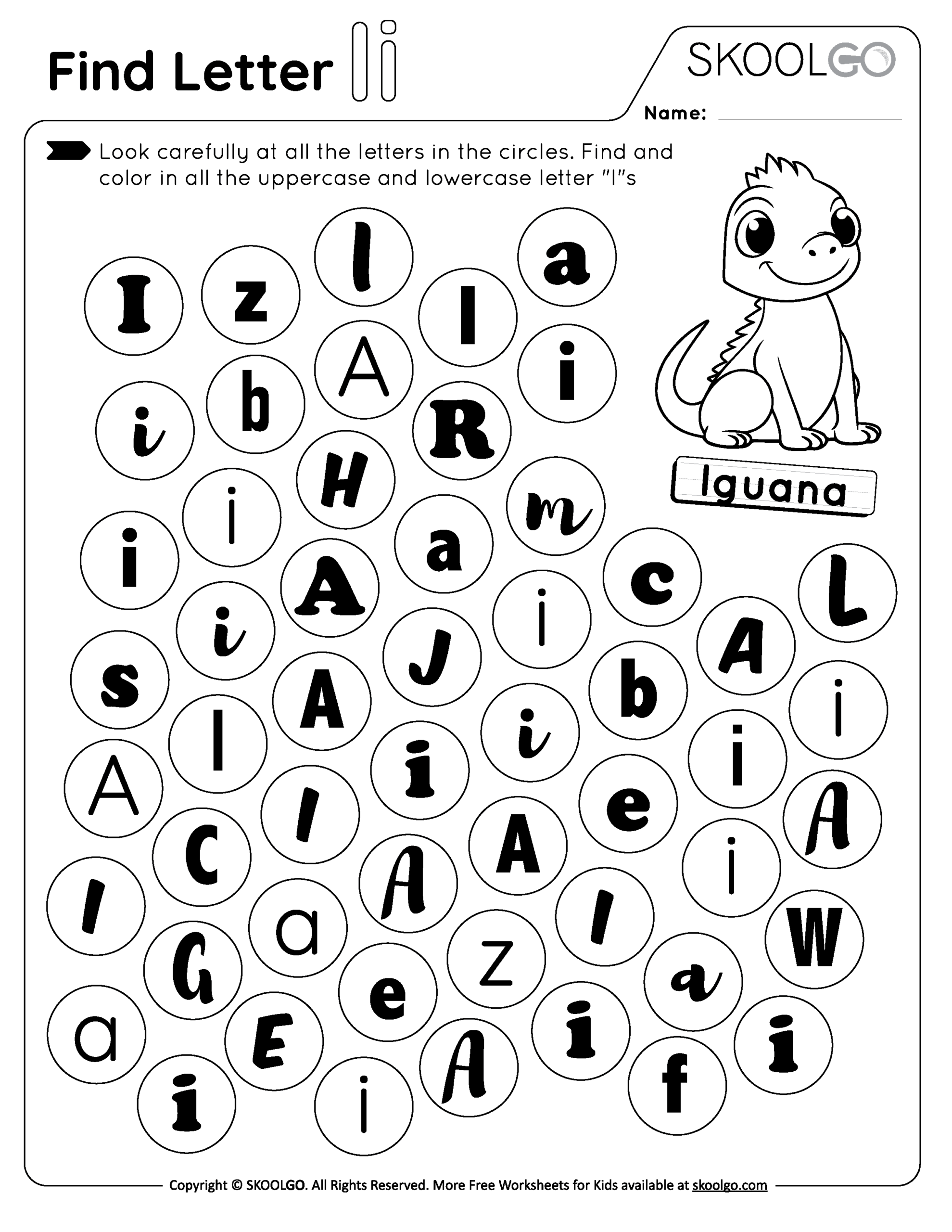 Free Letter I Worksheets For Preschool Kindergarten Kids Worksheets Library