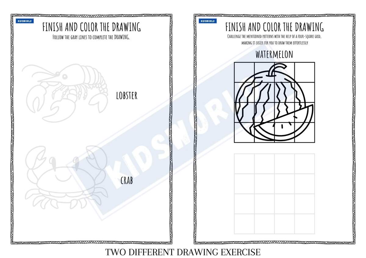 Finish The Drawing II Printable Activities For Kids Kids Busy Coloring Pages 50 Pages Drawing Practice For Kids Instant Download PDF Etsy
