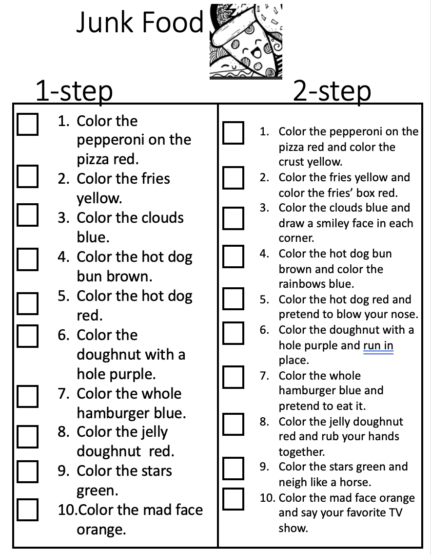 Following Directions Coloring Pages Cute Collages Classful