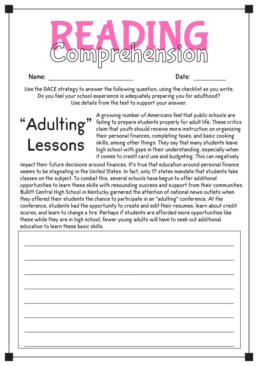 Free 9th Grade Reading Passages Printable Download Free 9th Grade Reading Passages Printable Png Images Free Worksheets On Clipart Library