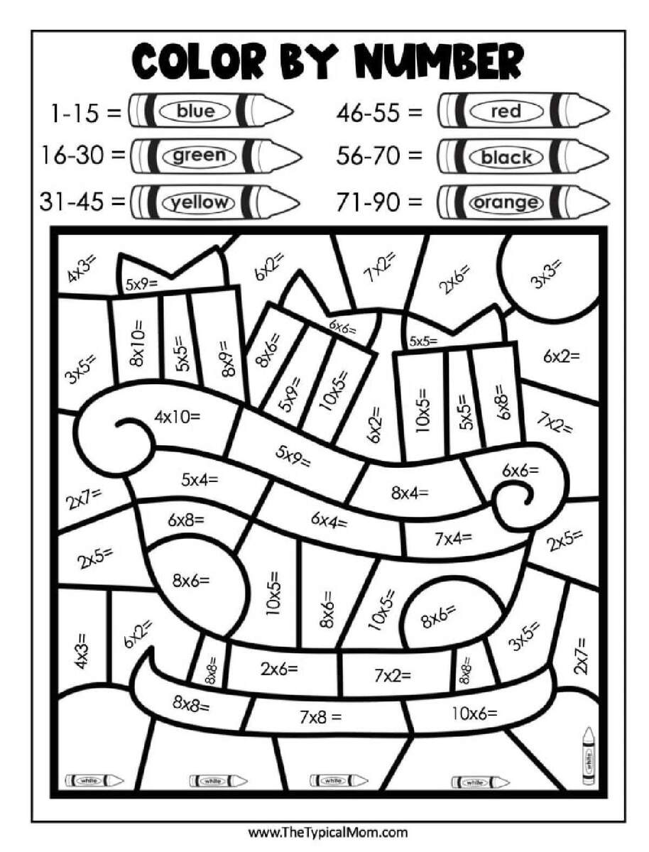 Free Christmas Color By Number PDF Printables Christmas Multiplication Color By Number Worksheets Raven Cruz