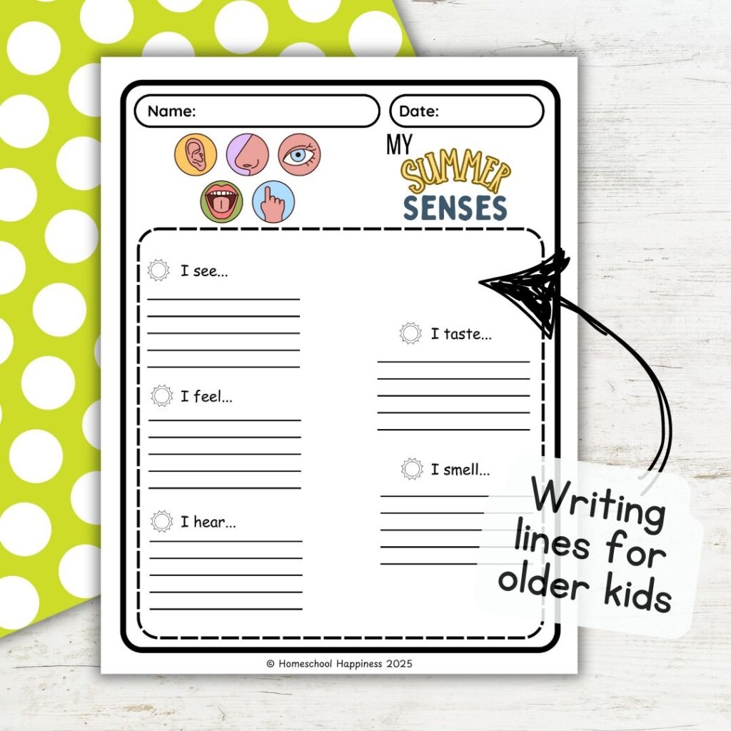 Free Five Senses Of Summer Printable For Kids Free Five Senses Of Summer Printable For Kids