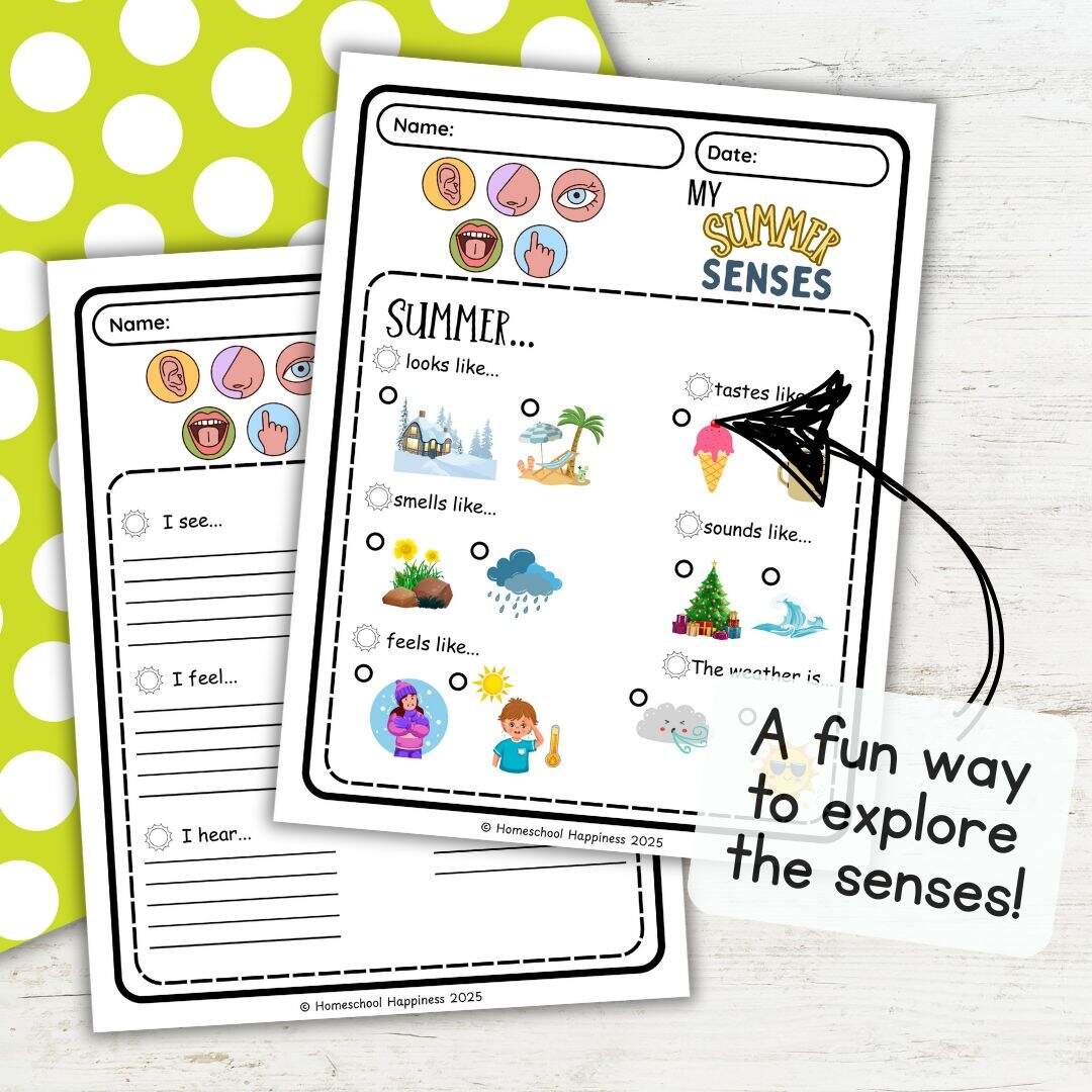 Free Five Senses Of Summer Printable For Kids Free Five Senses Of Summer Printable For Kids
