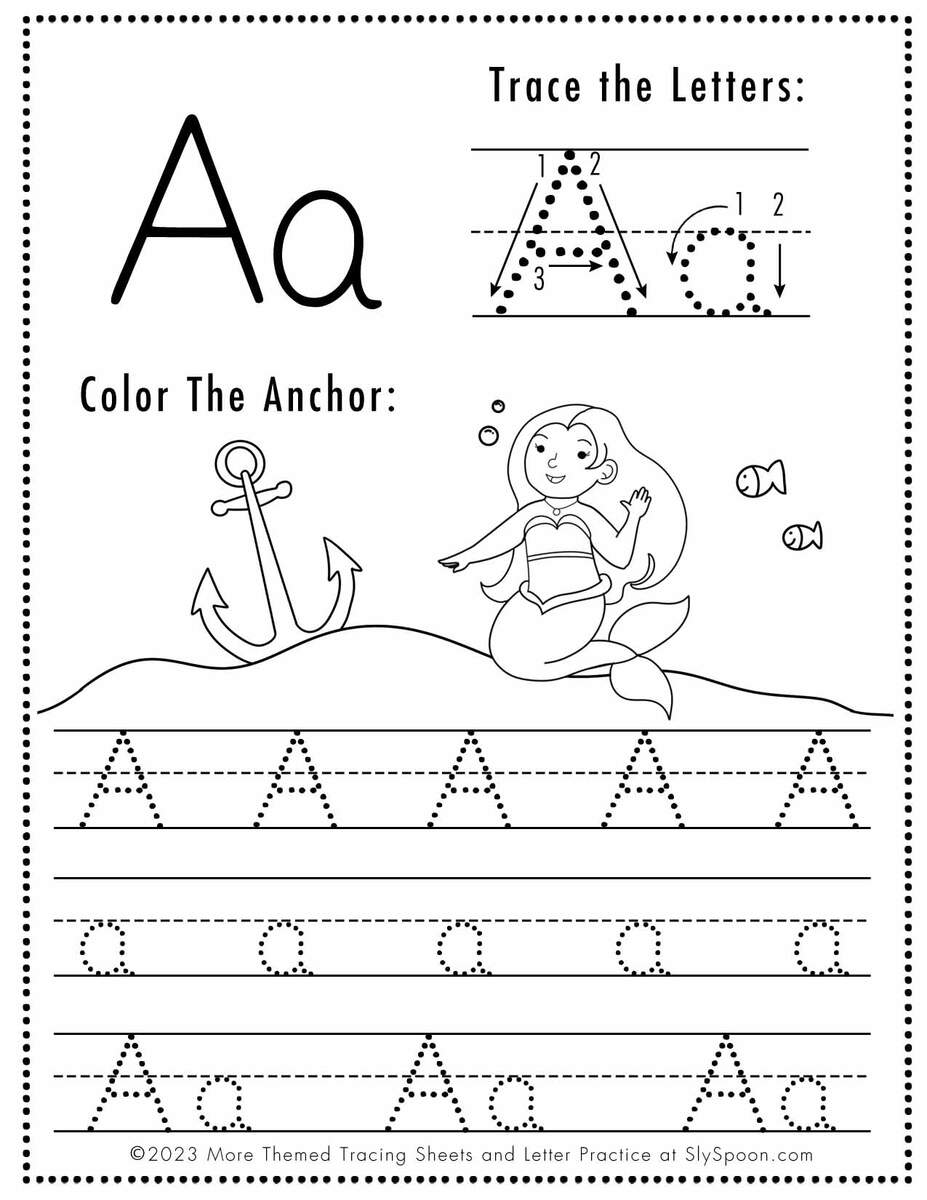 Letter A Tracing Worksheets For Preschool