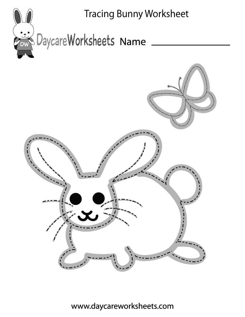 Free Preschool Tracing Bunny Worksheet