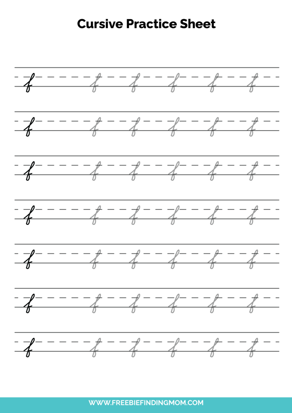 Free Printable Cursive Alphabet Practice Sheets Lowercase F Free Printable Cursive Alphabet Practice Sheets Lowercase F