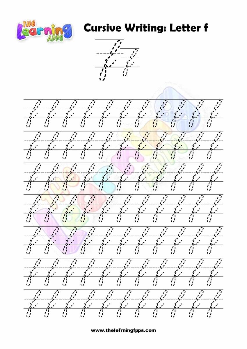 Free Printable Cursive Letter F Writing Grade 1 Worksheets Free Printable Cursive Letter F Writing Grade 1 Worksheets