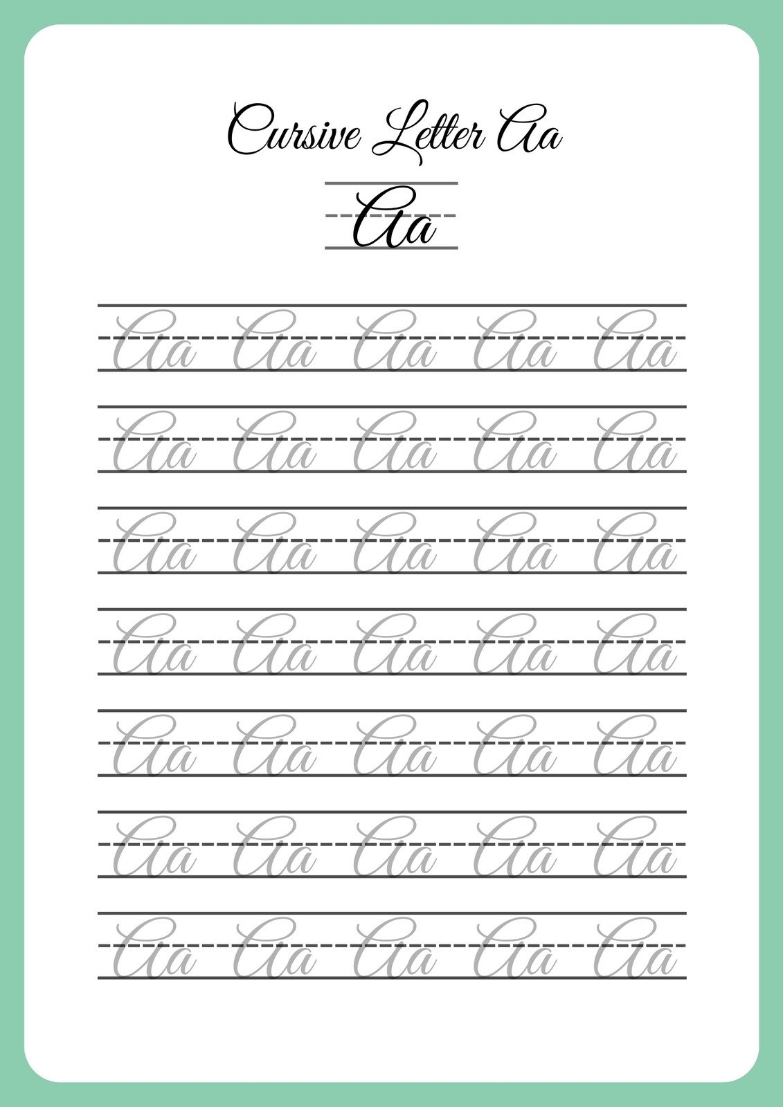 Learn Flowing Lowercase Cursive With Fun Tracing Sheets