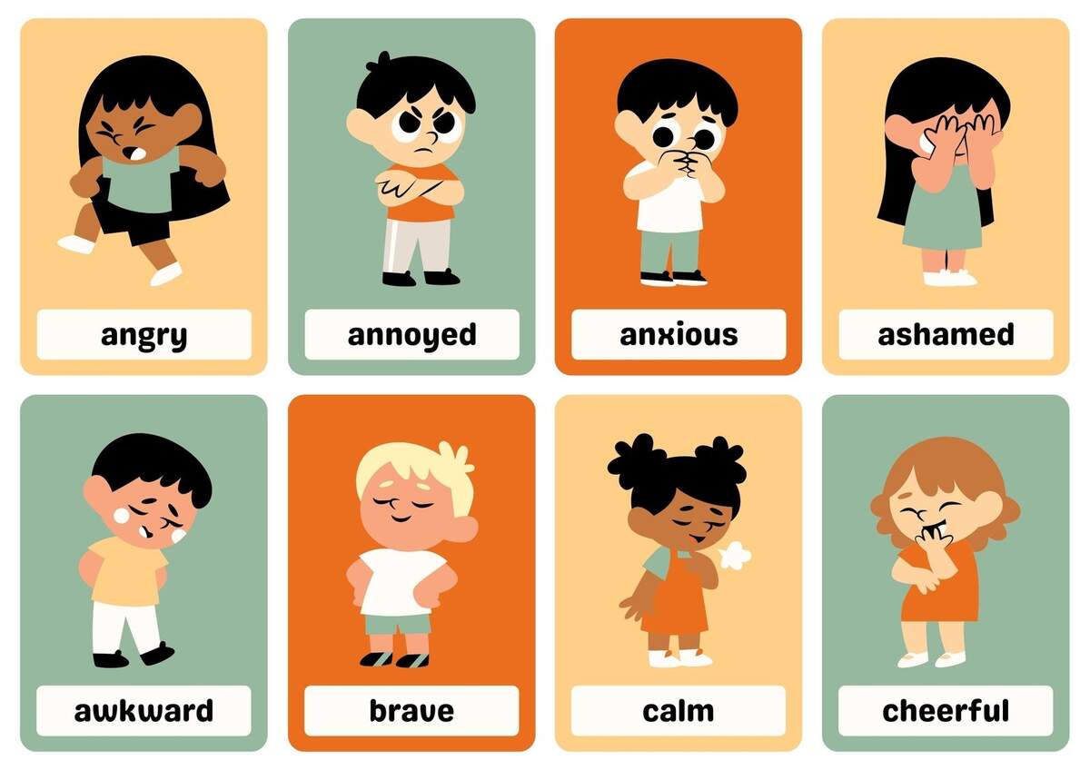 Free Printable Custom Emotions Flashcard Templates Canva