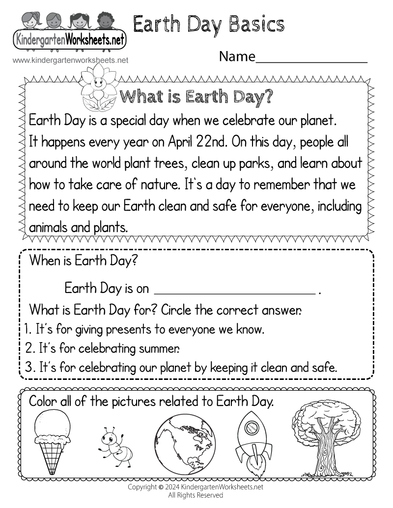Free Printable Earth Day Worksheet Earth Day Free Printable Worksheets Literacy Learn