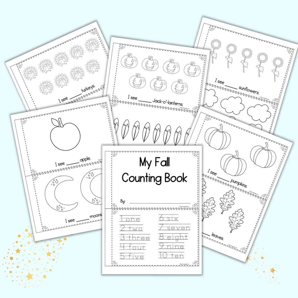 Free Printable Fall Counting Book For Preschool Kindergarten The Artisan Life Free Printable Fall Counting Book For Preschool Kindergarten The Artisan Life