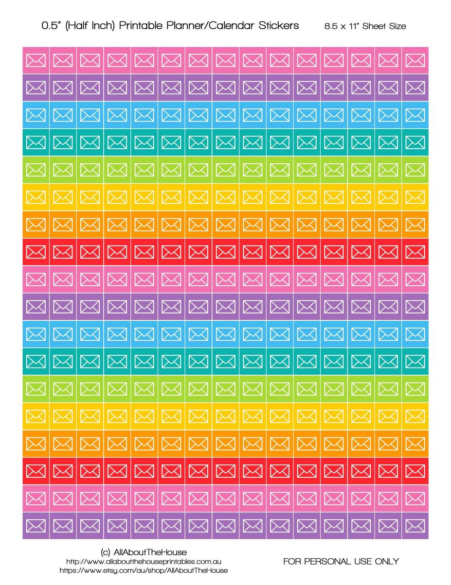 FREE Printable Happy Mail Planner Stickers Envelope RAK All About Planners