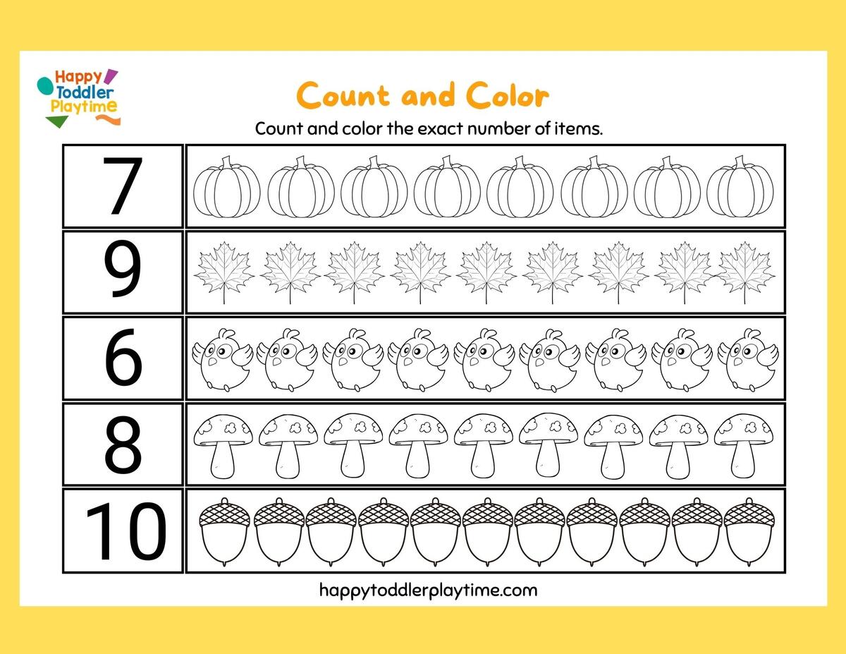 Number Matching Worksheets 1 10