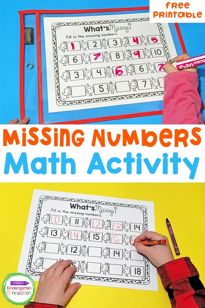 FREE Printable Missing Numbers Activity FREE Printable Missing Numbers Activity