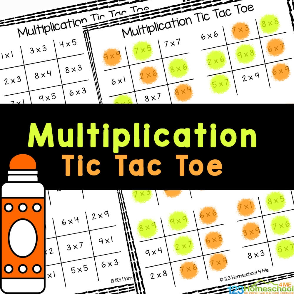 FREE Printable Multiplication Worksheets Tic Tac Toe Math Game