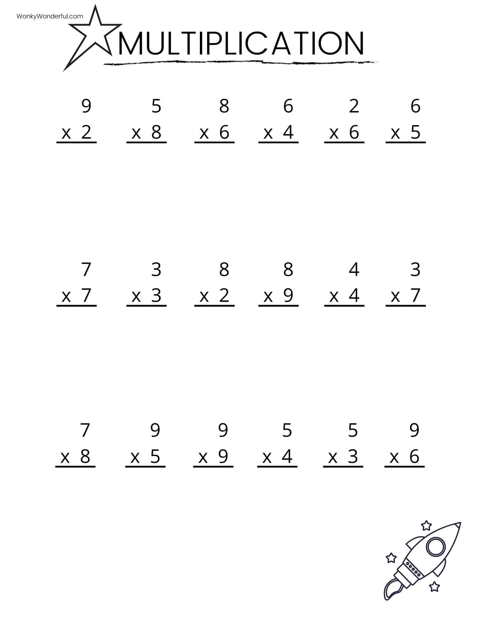 Double Digit Multiplication Worksheets 4th Grade