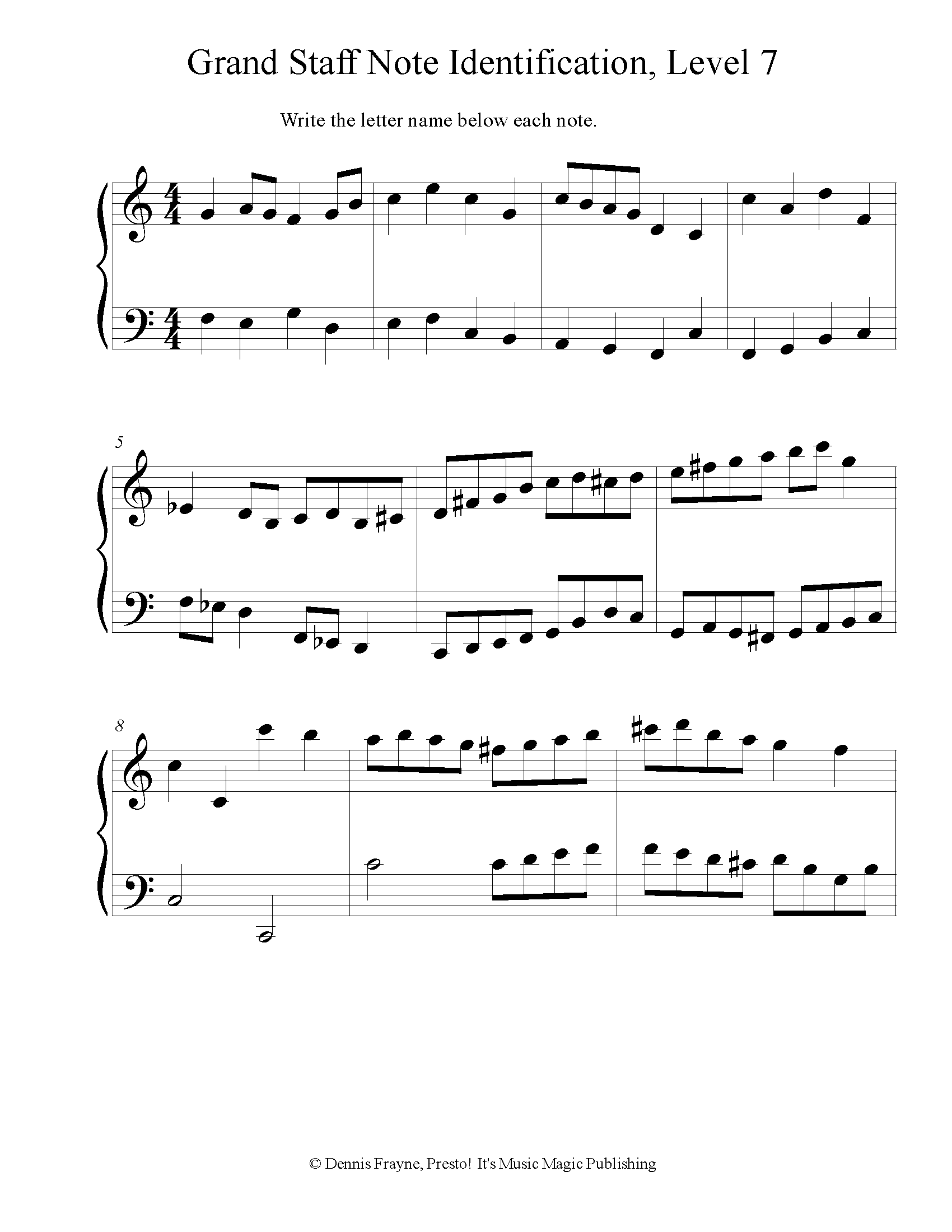 FREE Printable Music Note Naming Worksheets Presto Its Music Worksheets Library
