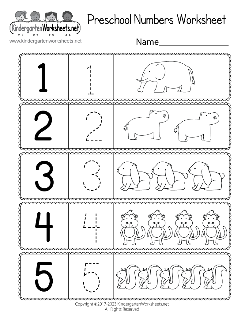 Free Printable Preschool Numbers Worksheet FREE Number 1 Worksheets For Preschool Tracing Counting Exercises