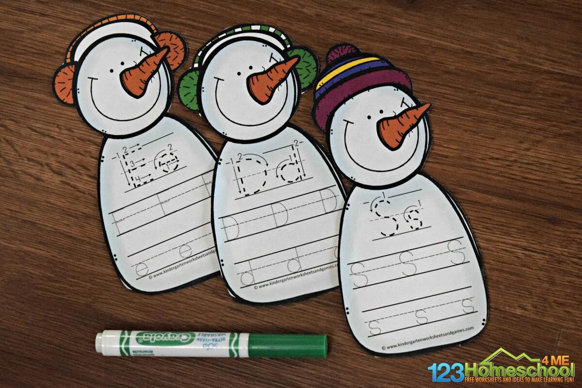 FREE Printable Snowman Letter Tracing Activities For Preschoolers FREE Printable Snowman Letter Tracing Activities For Preschoolers