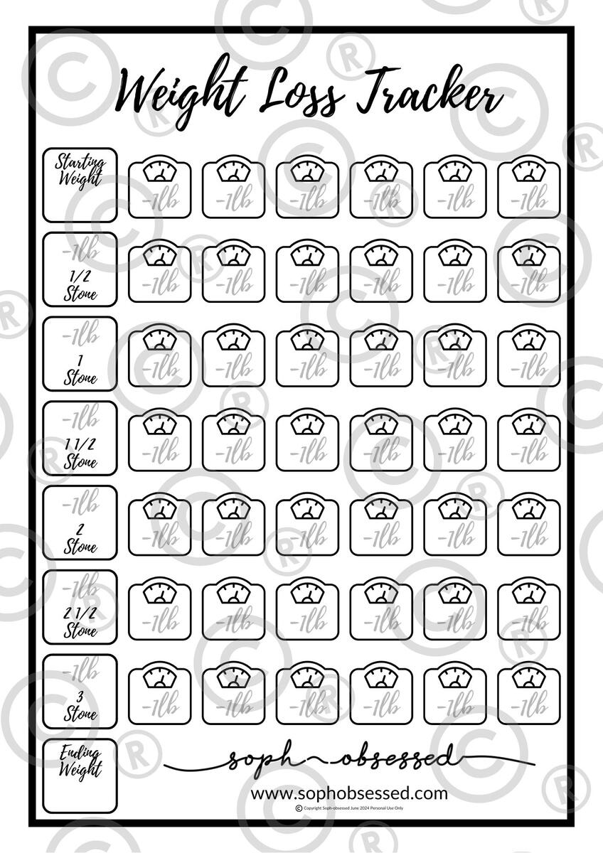 Free Weight Loss Tracker Printable Savor Savvy