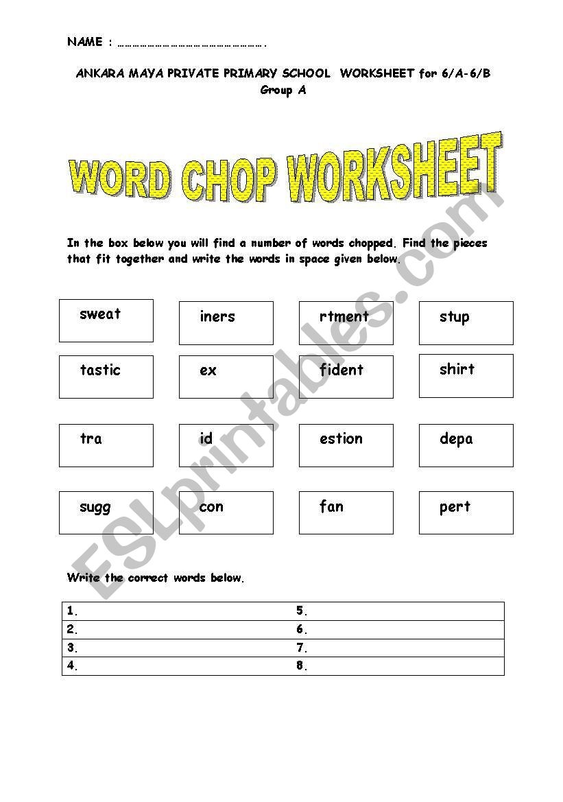 Free Word Chop Worksheet Download Free Word Chop Worksheet Png Images Free Worksheets On Clipart Library