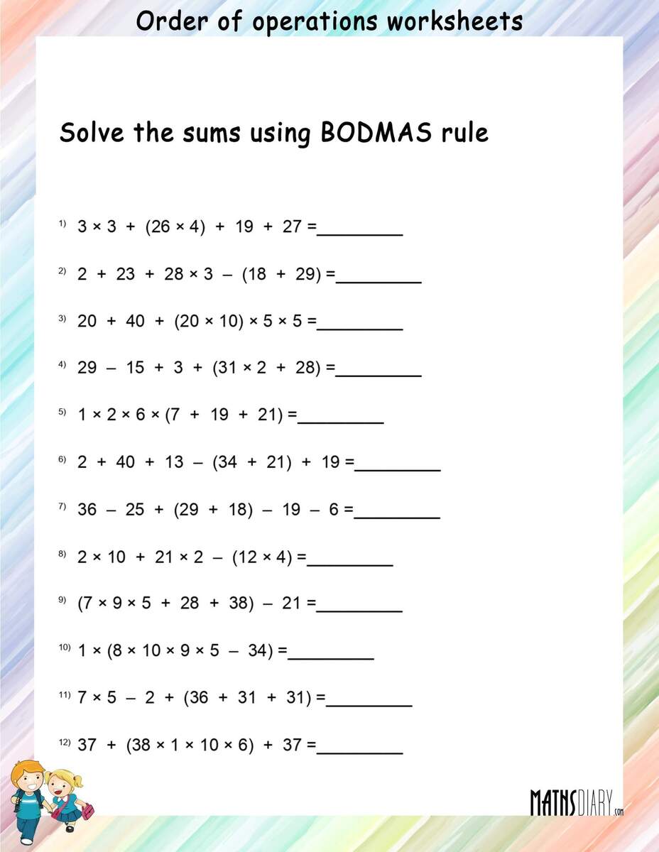 Fundamental Operations Addition And Subtraction Worksheet Math Worksheets MathsDiary