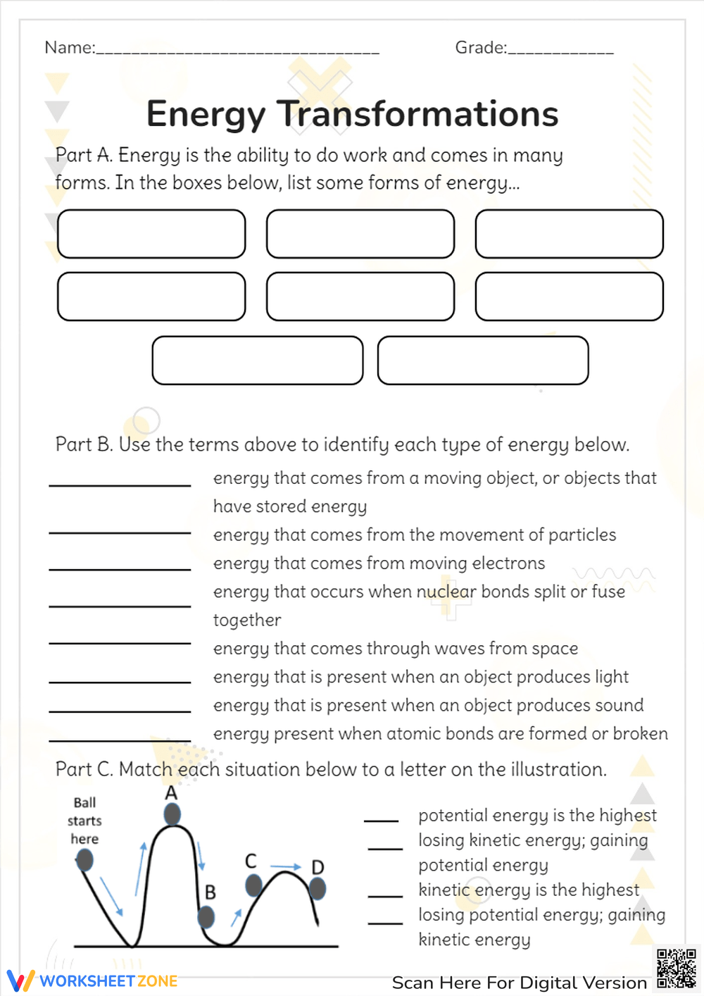 Grade 5 Forms Of Energy Worksheets Printable