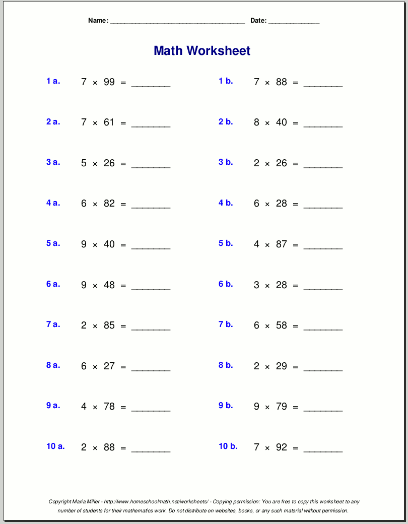 FREE PRINTABLE MULTIPLICATION WORKSHEETS WonkyWonderful